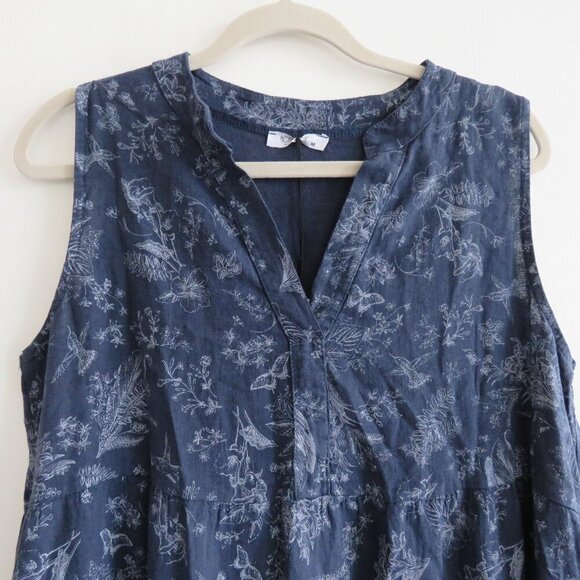 ROSEMARINE ITALY Linen Blend Tiered Floral Print Dress Lagenlook - Size M NWT - Picture 8 of 12